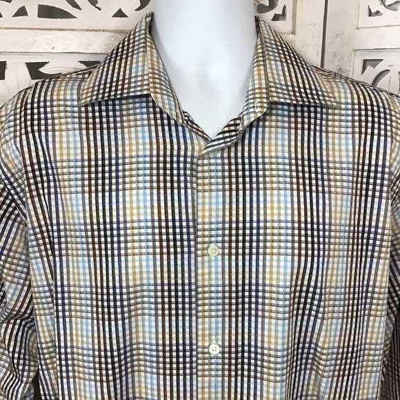 Banana Republic Mens Plaid Button Down Shirt Large - Picture 3 of 5